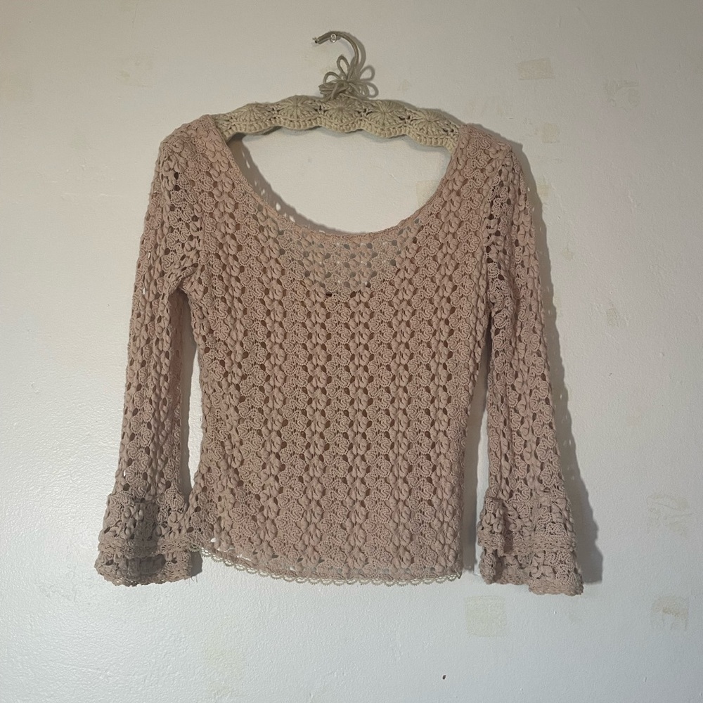 Free People knit crochet top